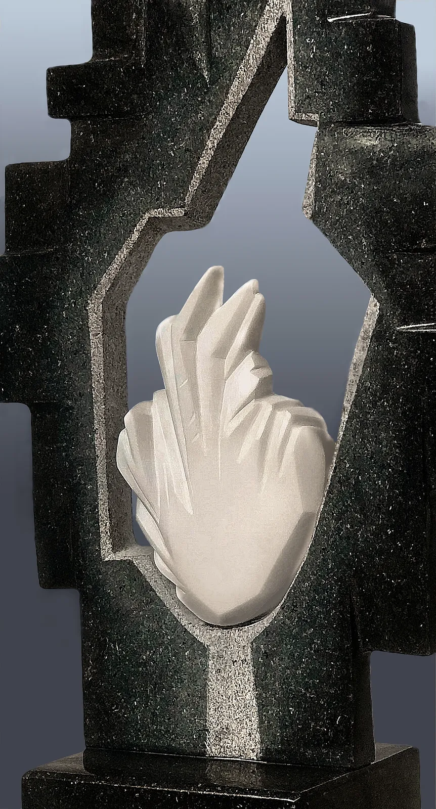 Image of HEART OF MARIUPOL by Roman Kykta, size: 740/300/150 мм, made of Marble, gabbro, Sculpture Exhibition Plastic Art medium, from Lviv Photo 1 of 5.