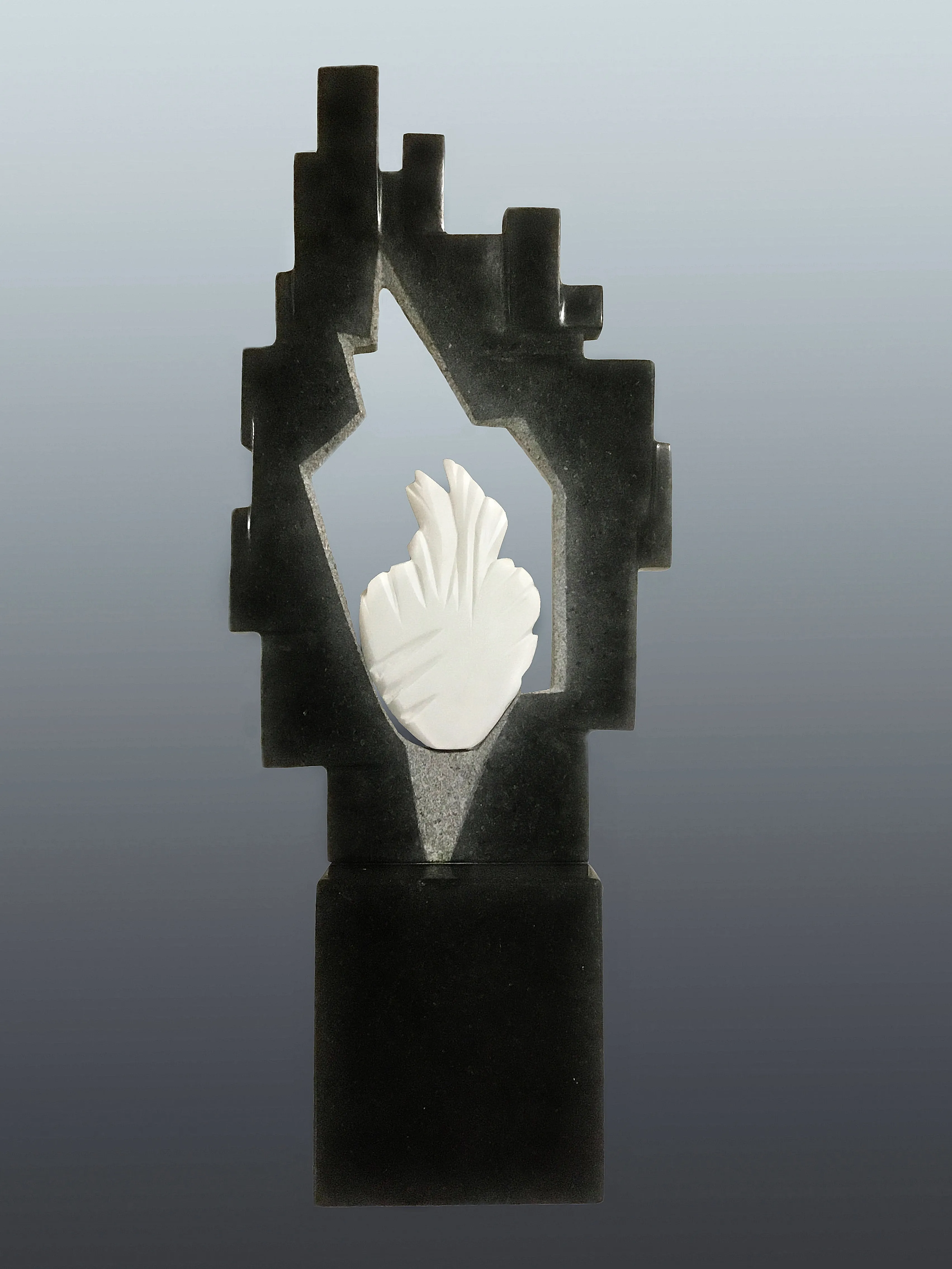 Image of HEART OF MARIUPOL by Roman Kykta, size: 740/300/150 мм, made of Marble, gabbro, Sculpture Exhibition Plastic Art medium, from Lviv Photo 3 of 5.