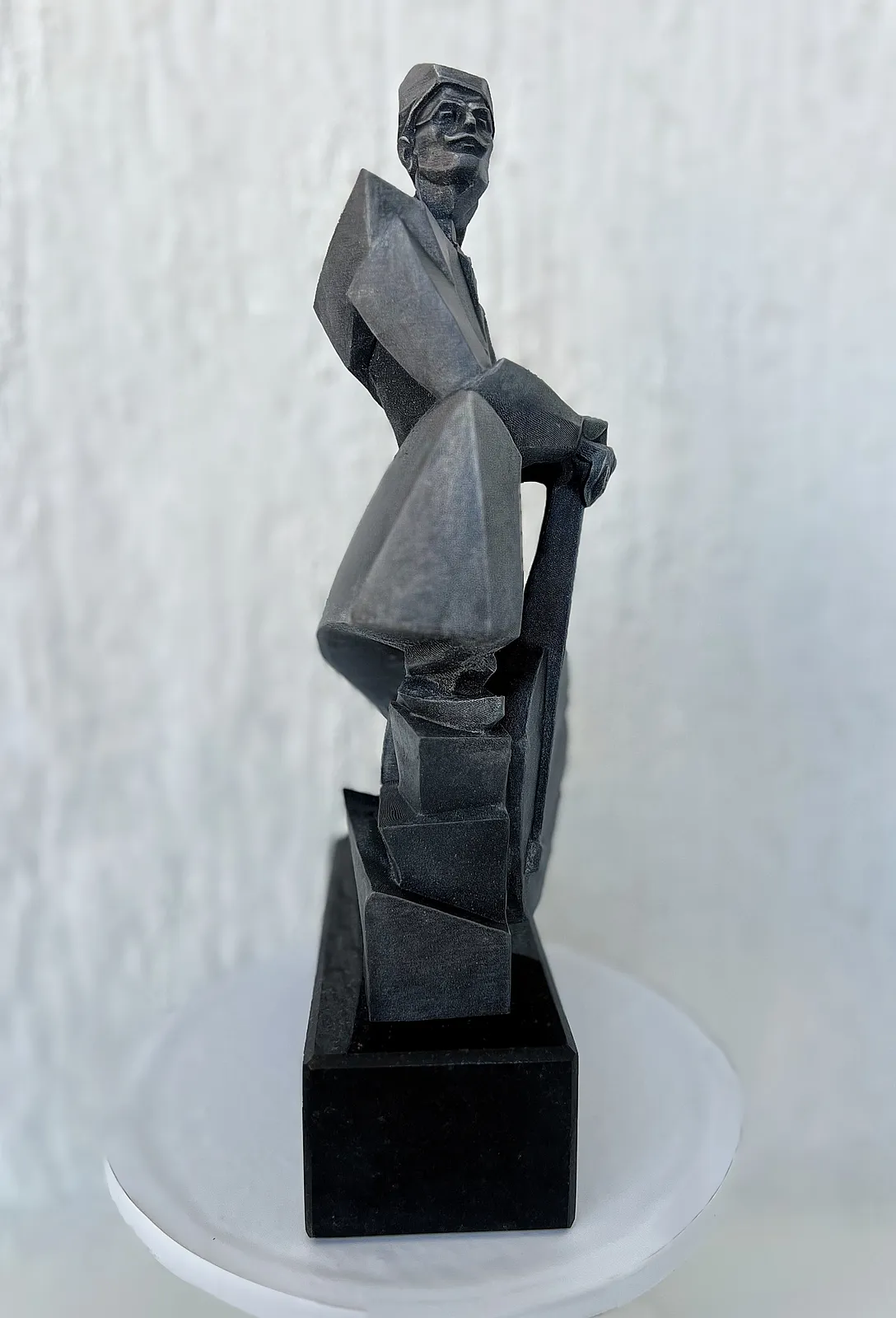 Image of HNAT KHOTKEVYCH by Roman Kykta, size: 300/150/80 мм, made of Polystone, gabbro, Sculpture Exhibition Plastic Art medium, from Lviv Photo 4 of 5.