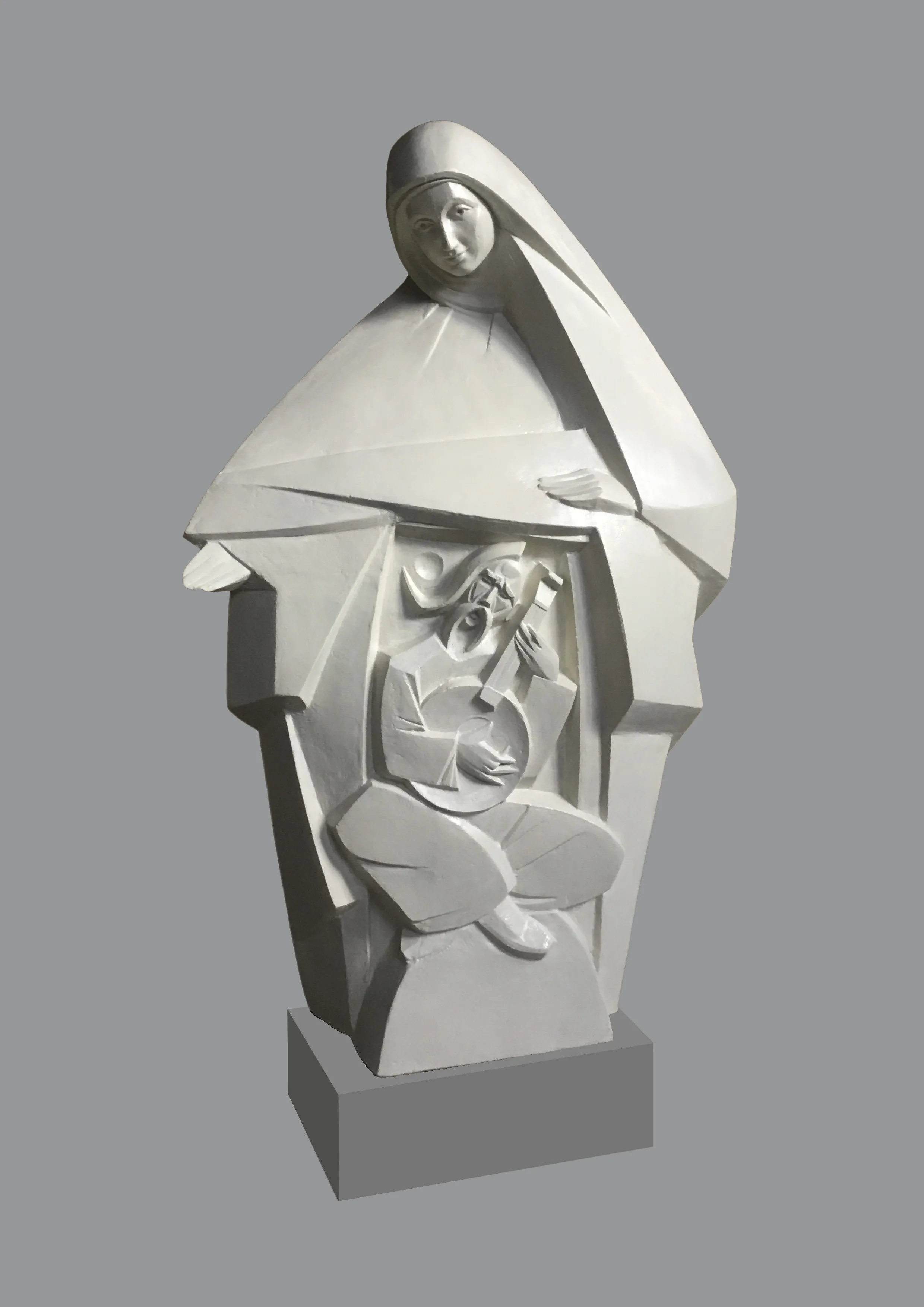 Image of KOBZAR’S PATRONAGE by Roman Kykta, size: 1200/800/300 мм, made of Concrete stained, Sculpture Exhibition Plastic Art medium, from Lviv Photo 2 of 3.