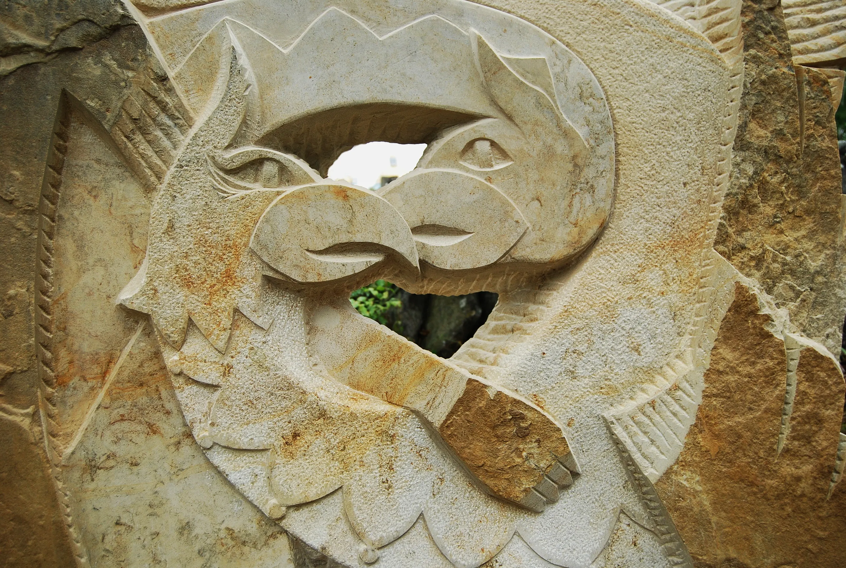 Image of COURTSHIP by Roman Kykta, size: 1700/1600/300 мм, made of Sandstone, Sculpture Symposiums medium, from village Busha, Yampil district, Vinnytsia region. Photo 1 of 2.
