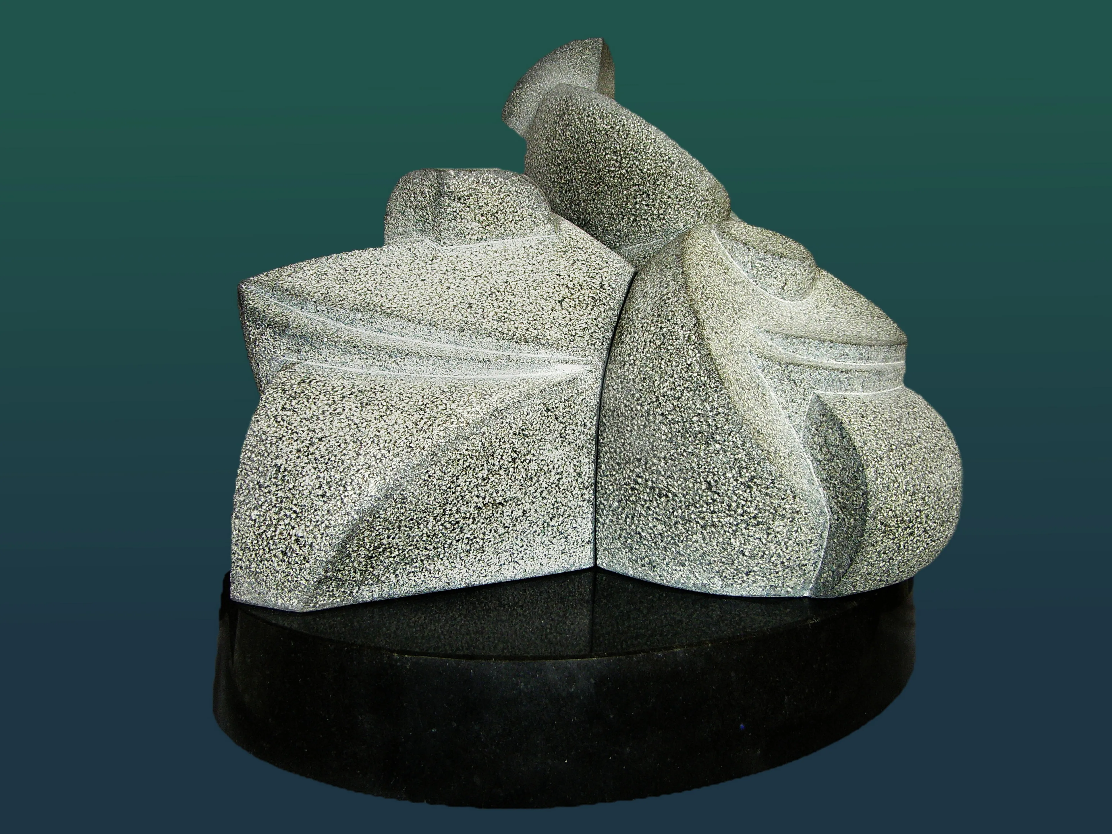 Image of THREE MUSICIANS by Roman Kykta, size: 700/600/500 мм, made of Gabbro, Sculpture Exhibition Plastic Art medium Photo 2 of 3.