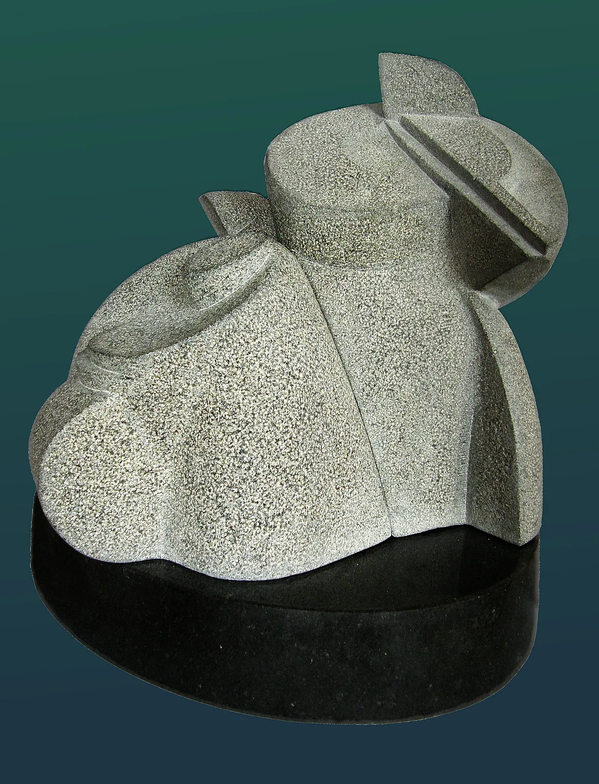 Image of THREE MUSICIANS by Roman Kykta, size: 700/600/500 мм, made of Gabbro, Sculpture Exhibition Plastic Art medium Photo 3 of 3.