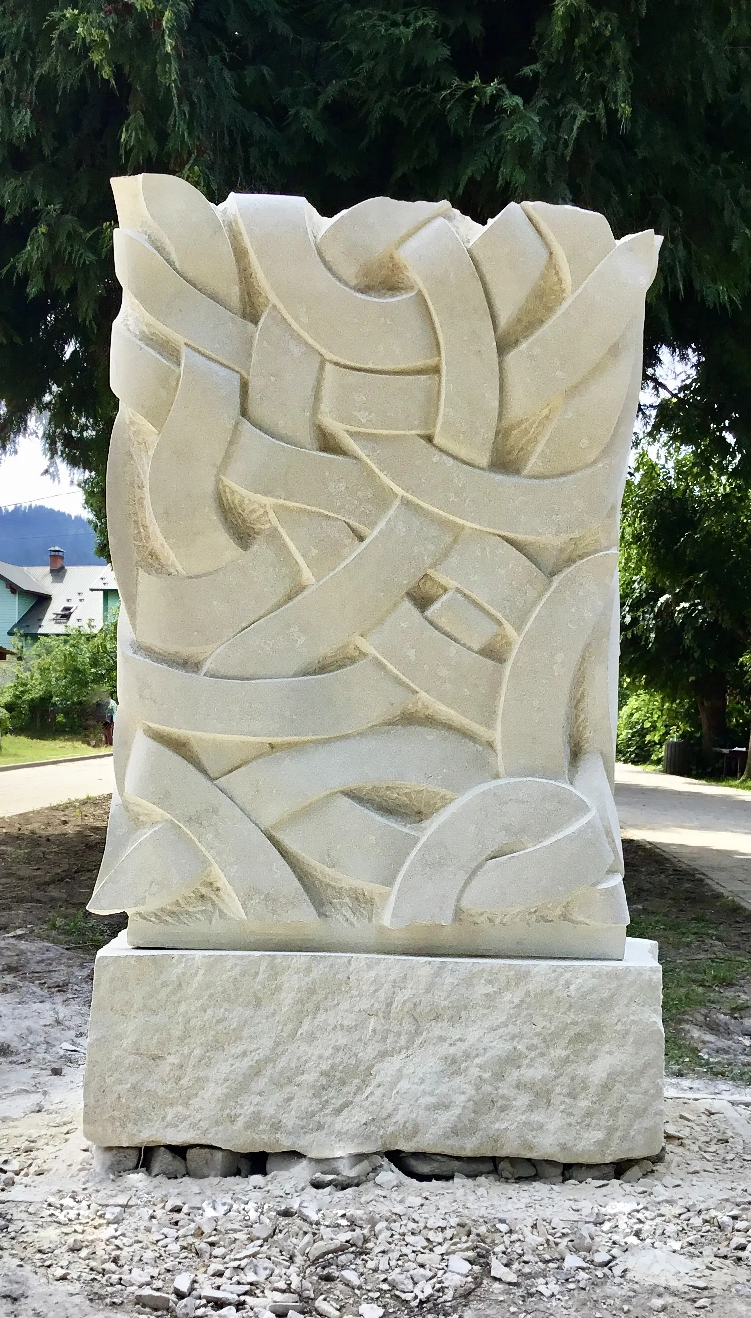 Image of FREE RIDE by Roman Kykta, size: 1800/1000/600 мм, made of Limestone, Sculpture Symposiums medium, from Slavske, Lviv region. Photo 3 of 7.