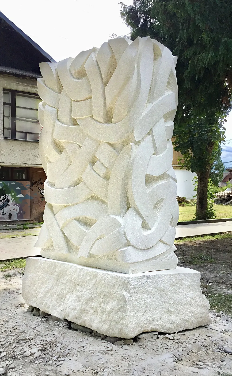Image of FREE RIDE by Roman Kykta, size: 1800/1000/600 мм, made of Limestone, Sculpture Symposiums medium, from Slavske, Lviv region. Photo 5 of 7.