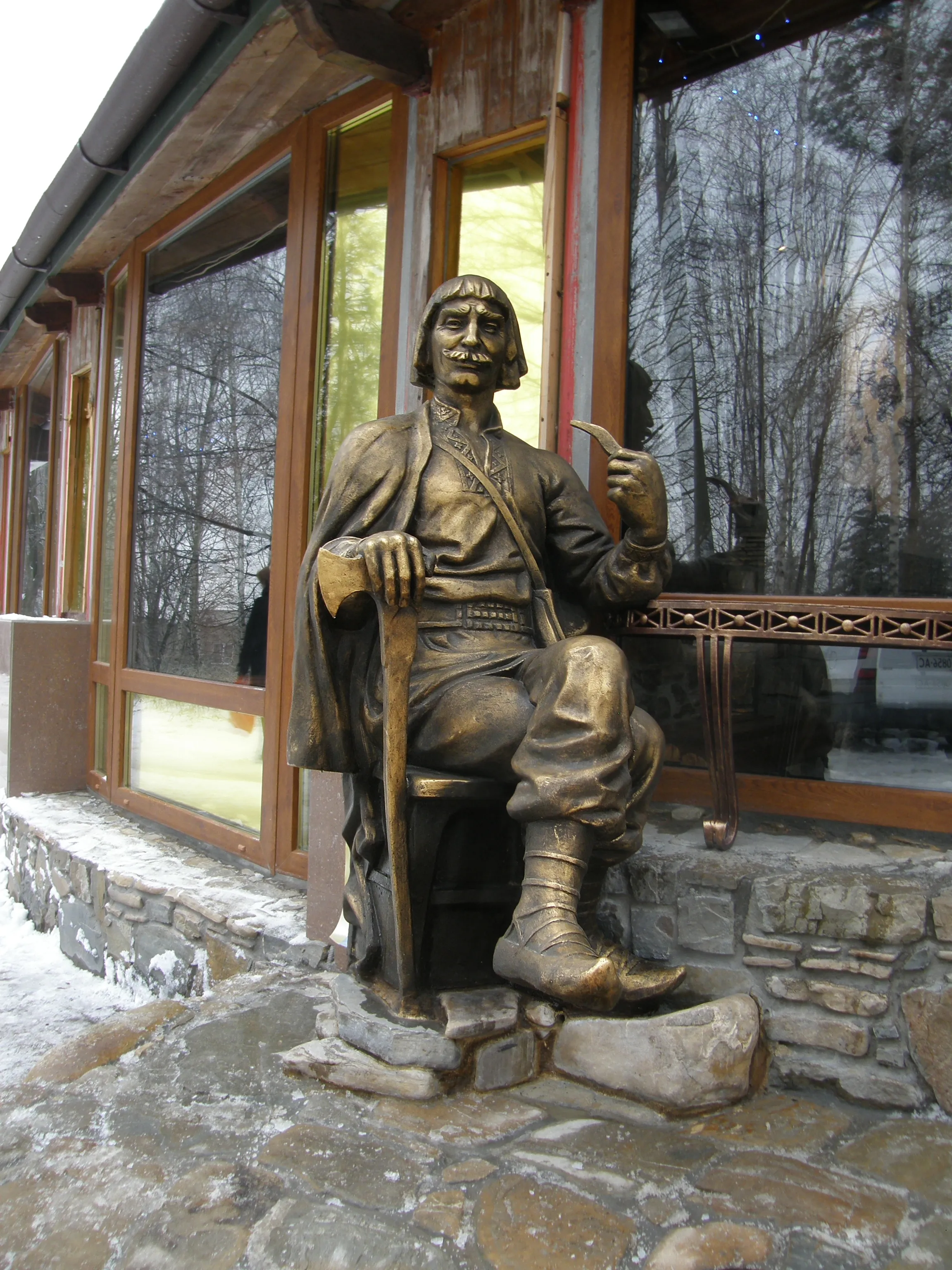 Image of Monument "BOYKO" by Roman Kykta, size: 1500/1000/900 мм, made of Concrete Stained, Sculpture Monuments medium, from Truskavets city, Lviv region, V. Ivasyuk street 13, cafe "13 chairs" Photo 2 of 4.