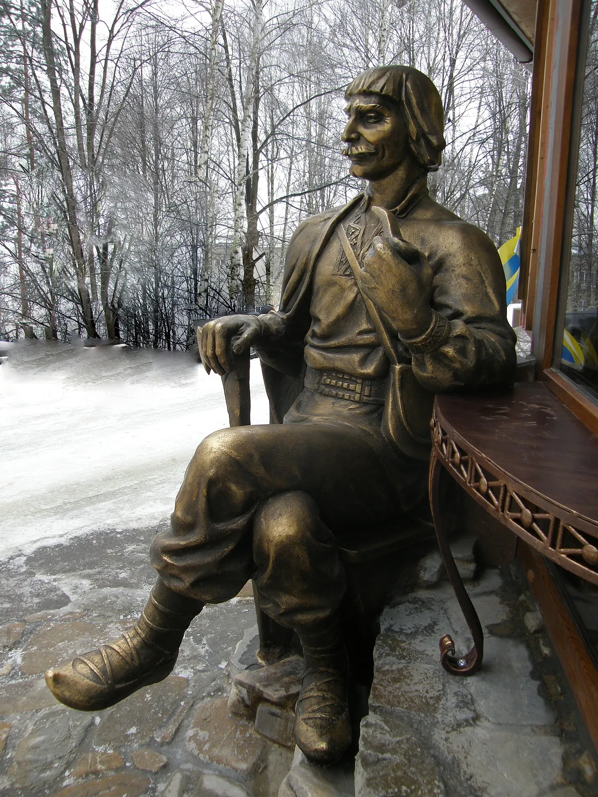 Image of Monument "BOYKO" by Roman Kykta, size: 1500/1000/900 мм, made of Concrete Stained, Sculpture Monuments medium, from Truskavets city, Lviv region, V. Ivasyuk street 13, cafe "13 chairs" Photo 3 of 4.