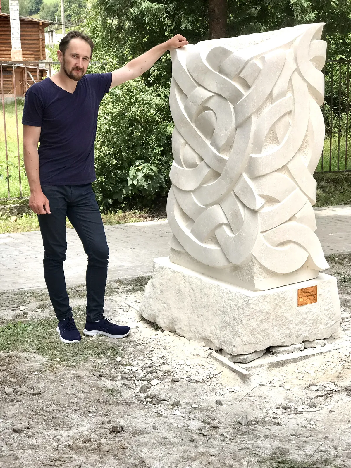 Image of FREE RIDE by Roman Kykta, size: 1800/1000/600 мм, made of Limestone, Sculpture Symposiums medium, from Slavske, Lviv region. Photo 7 of 7.